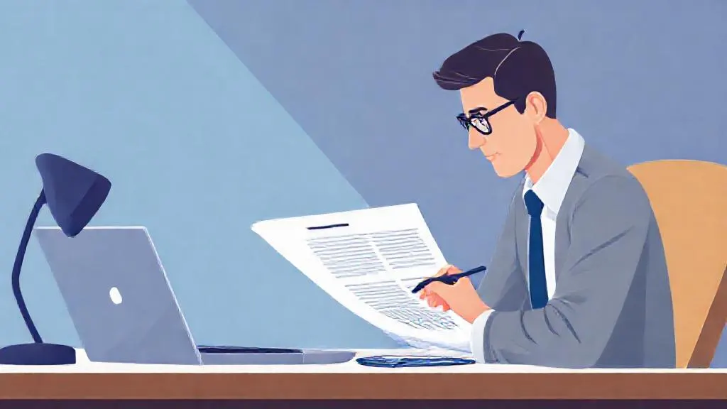 Consultant reviewing AI-generated work alongside a client report