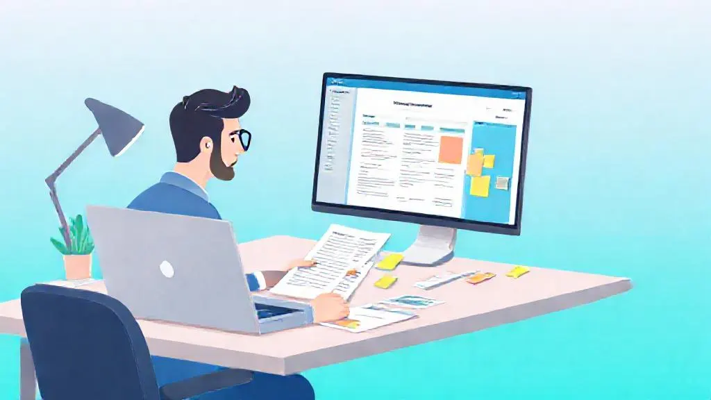Project manager reviewing an AI-generated report against a task list