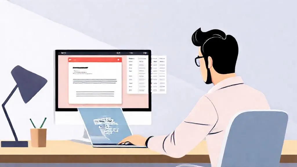 A business owner reviewing AI-generated marketing copy next to customer data.