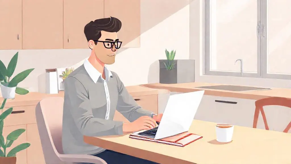 Working professional studying an AI course at home in the evening