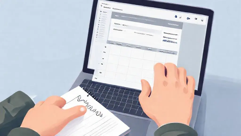 Person comparing a manually drawn shift schedule with an AI-optimised schedule on a laptop