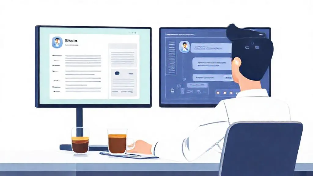 A recruiter using an AI tool to refine a job description on their computer.