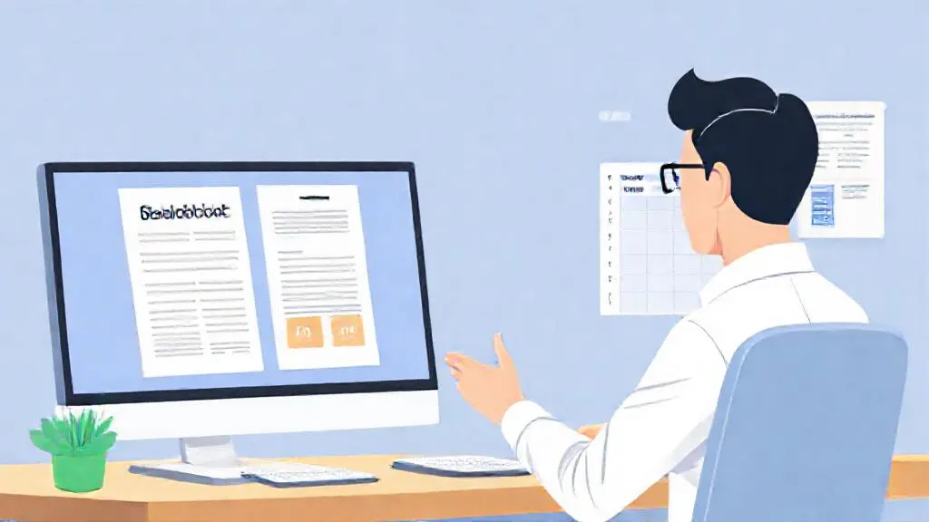 School administrator using AI to draft a staff handbook