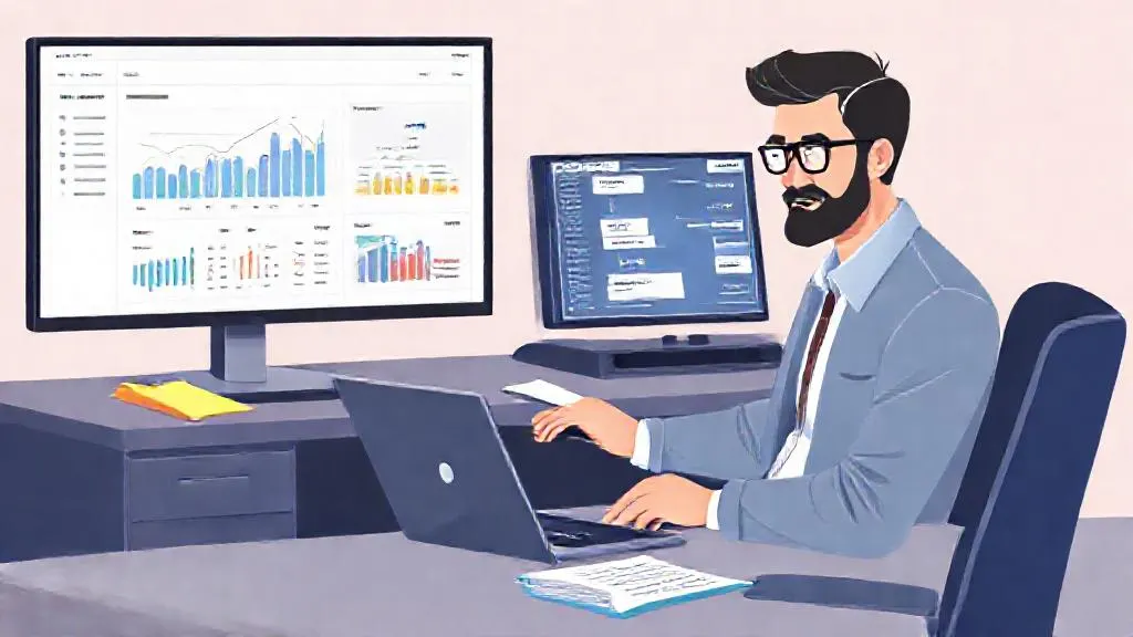 Supply chain planner reviewing an AI-assisted demand forecast on a laptop