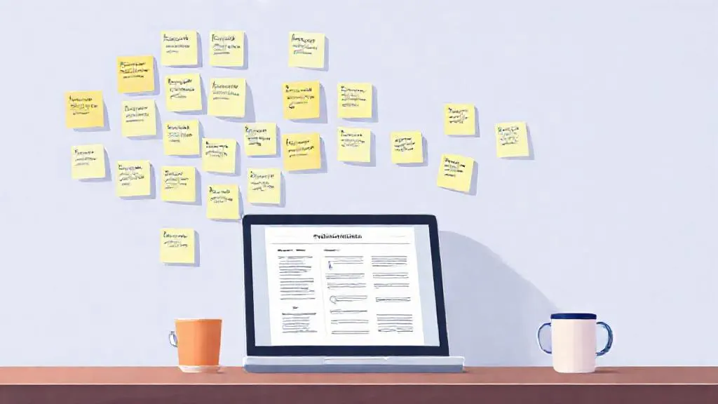 Usability test notes being synthesised into a digital summary with AI assistance