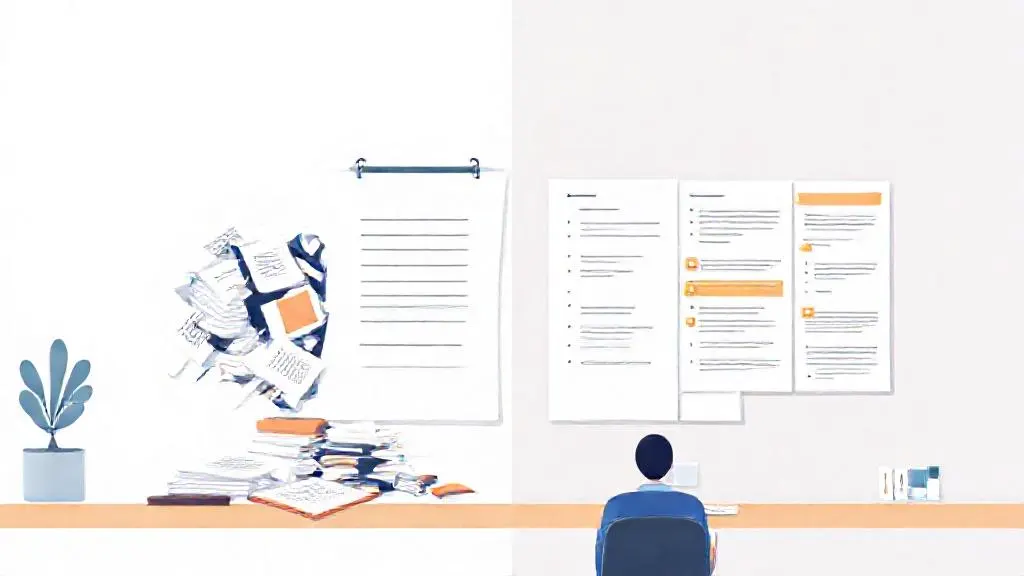 Research notes transformed into a structured outline with gaps marked for fact-checking
