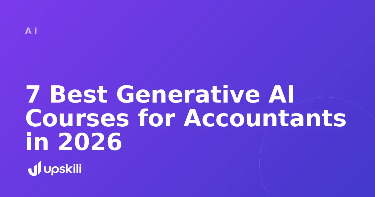 Title card reading "7 Best Generative AI Courses for Accountants in 2026"