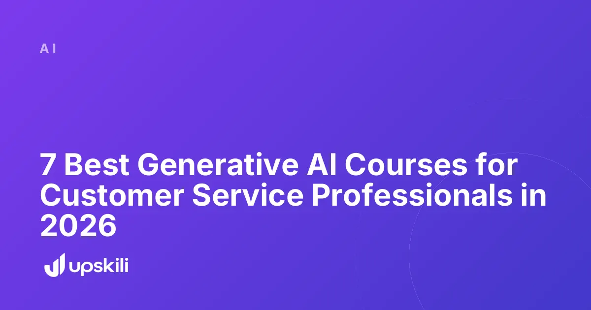 Title card reading "7 Best Generative AI Courses for Customer Service Professionals in 2026"