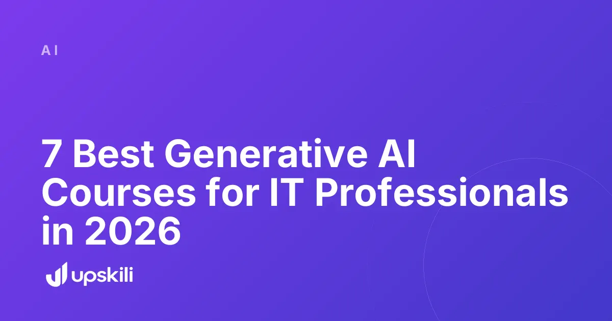 Title card reading "7 Best Generative AI Courses for IT Professionals in 2026"