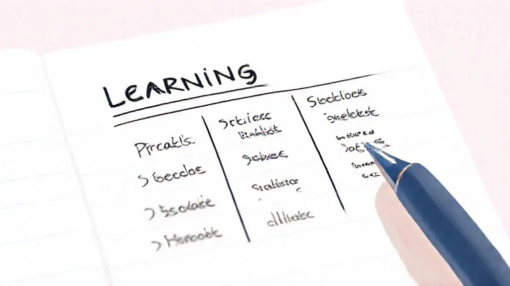A sketched learning plan showing a progression from AI fundamentals to hands-on practice and specialisation for a journalist.
