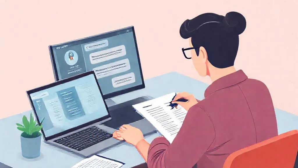 Marketing manager reviewing AI-generated campaign content