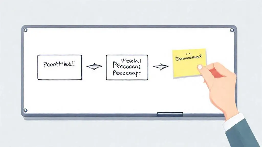 A whiteboard flowchart showing a process for using AI in donor communications.
