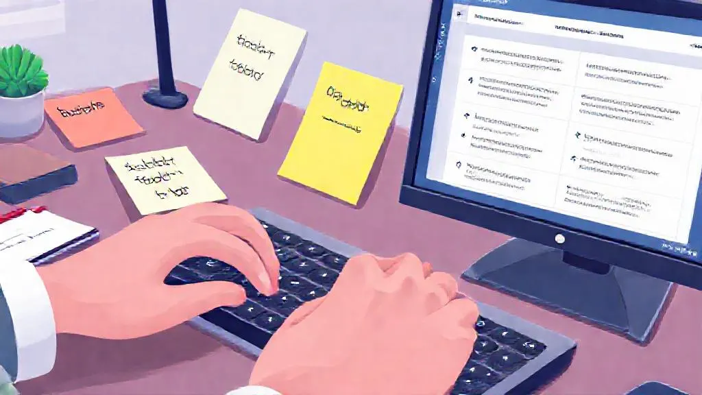 Hands typing a prompt to generate a project status report from notes