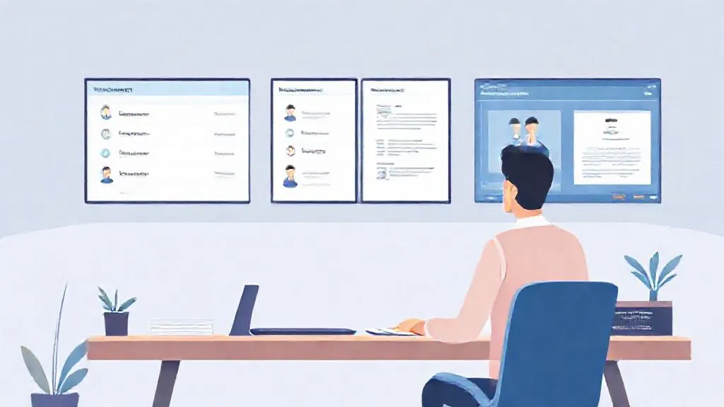 Recruiter using AI to screen a resume on a laptop
