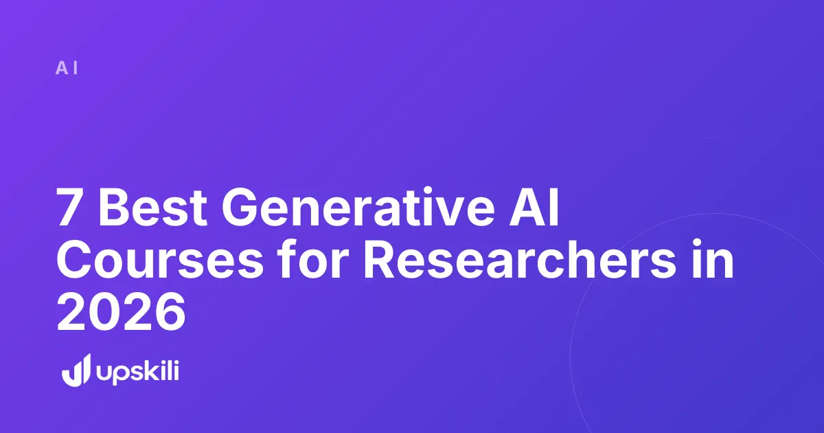 Title card reading "7 Best Generative AI Courses for Researchers in 2026"