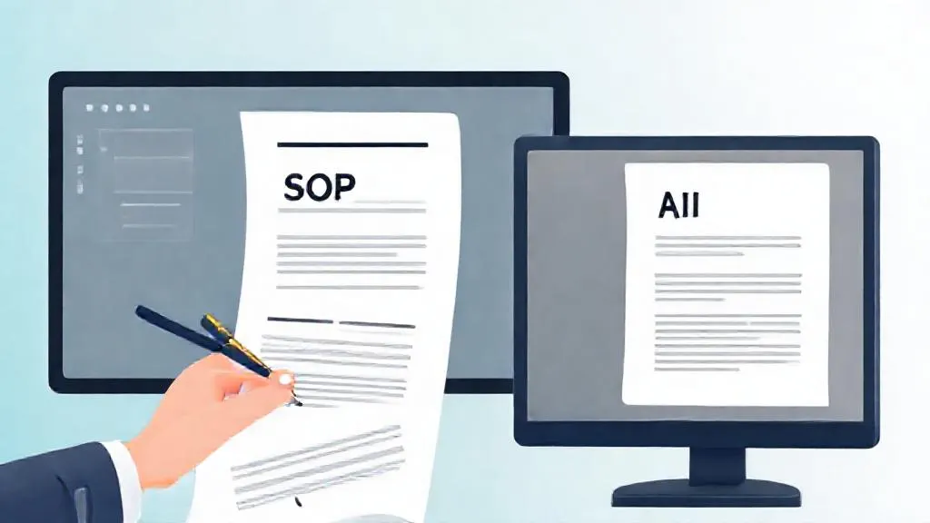 Comparing an AI-written draft with a marked-up printed document