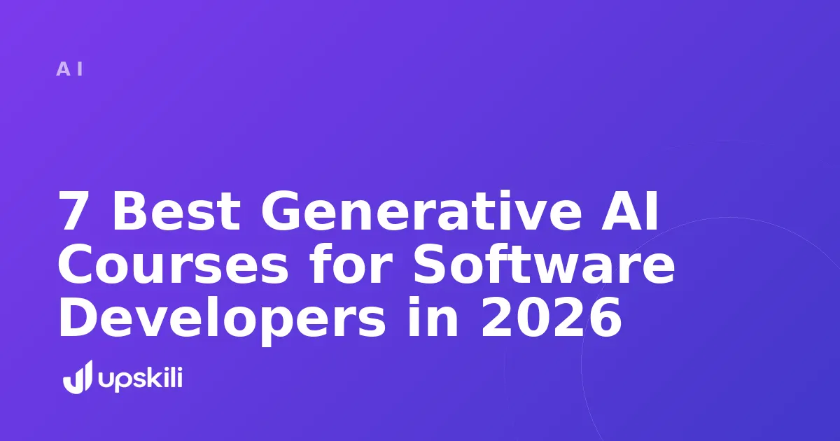 Title card reading "7 Best Generative AI Courses for Software Developers in 2026"