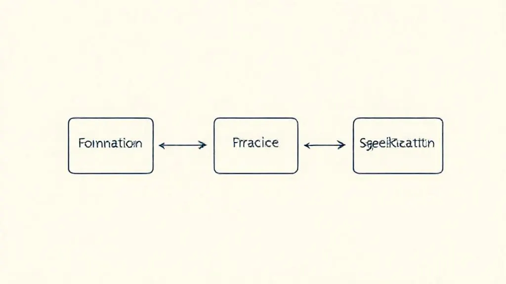 Three-phase learning path from foundations to specialisation