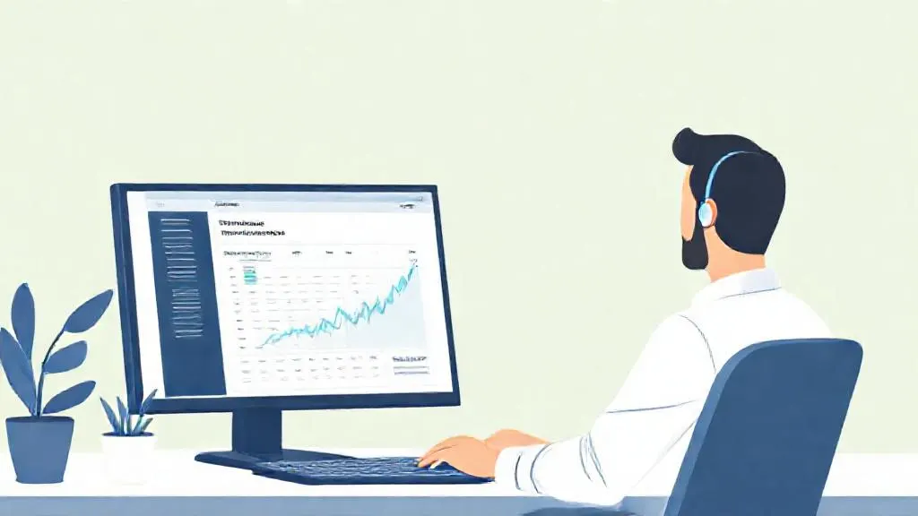 Supply chain professional reviewing an AI-generated demand forecast on screen