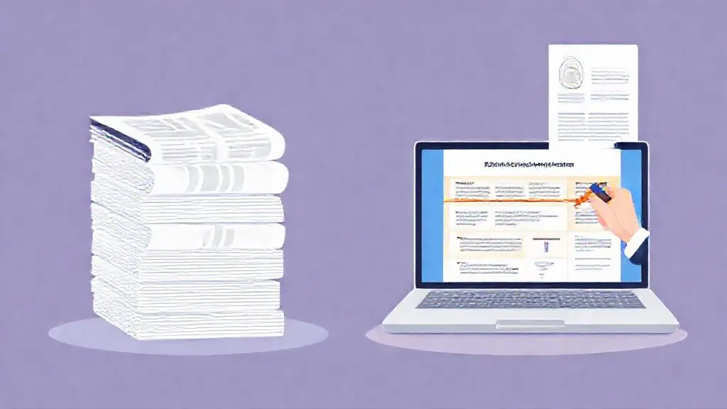 Concept image contrasting traditional market research with AI-assisted analysis for consulting.
