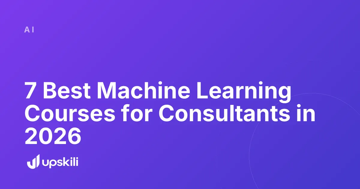 Title card reading "7 Best Machine Learning Courses for Consultants in 2026"