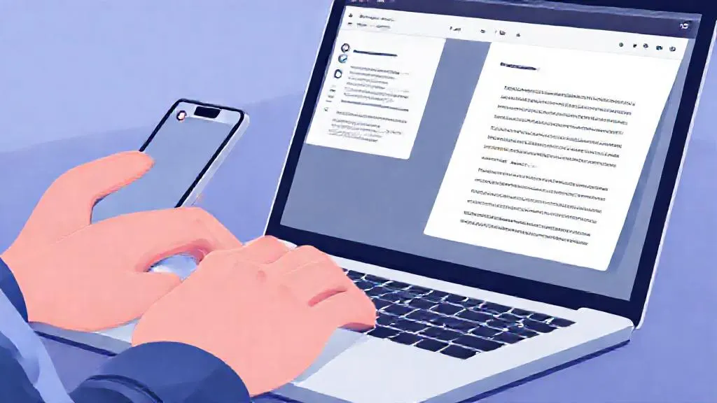 Writer drafting content with AI-generated suggestions on screen