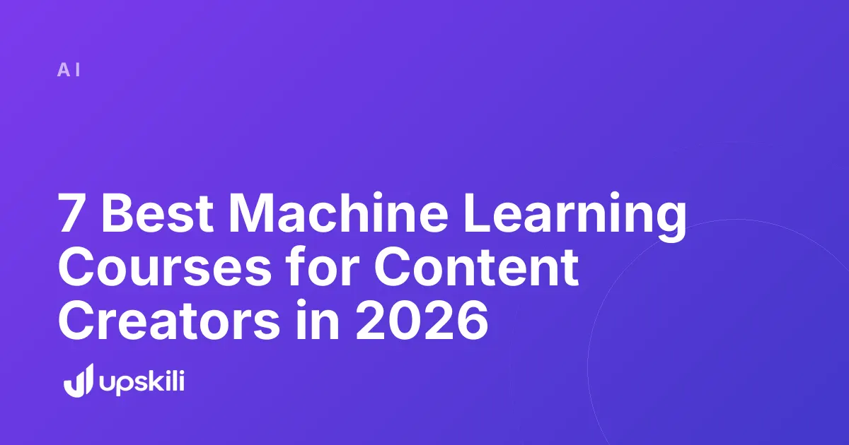 Title card reading "7 Best Machine Learning Courses for Content Creators in 2026"