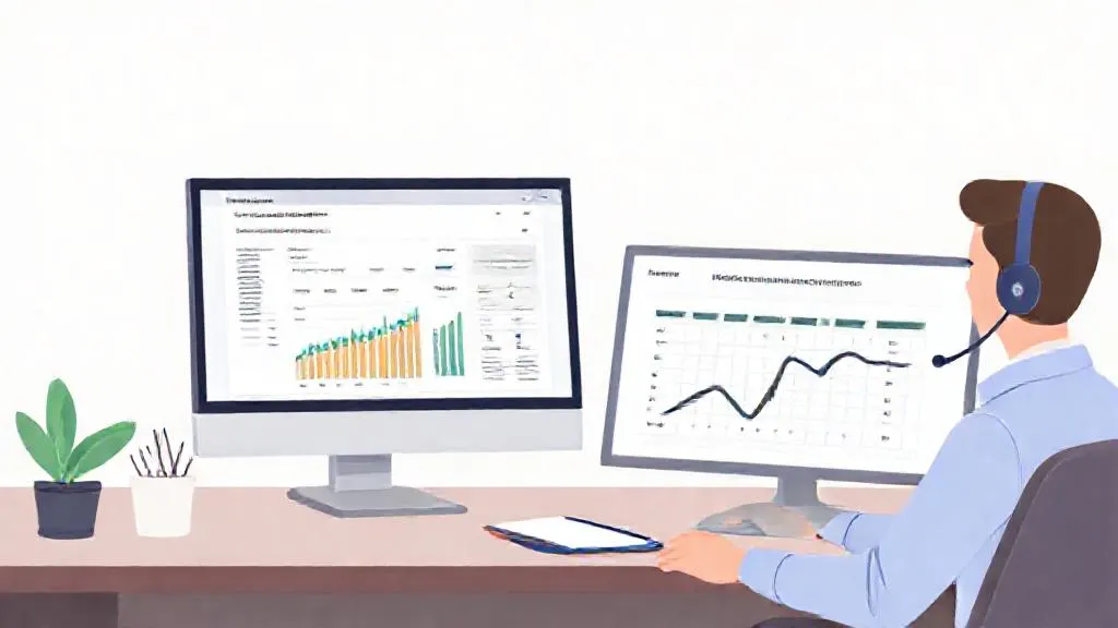 Customer success professional reviewing churn prediction data at a desk
