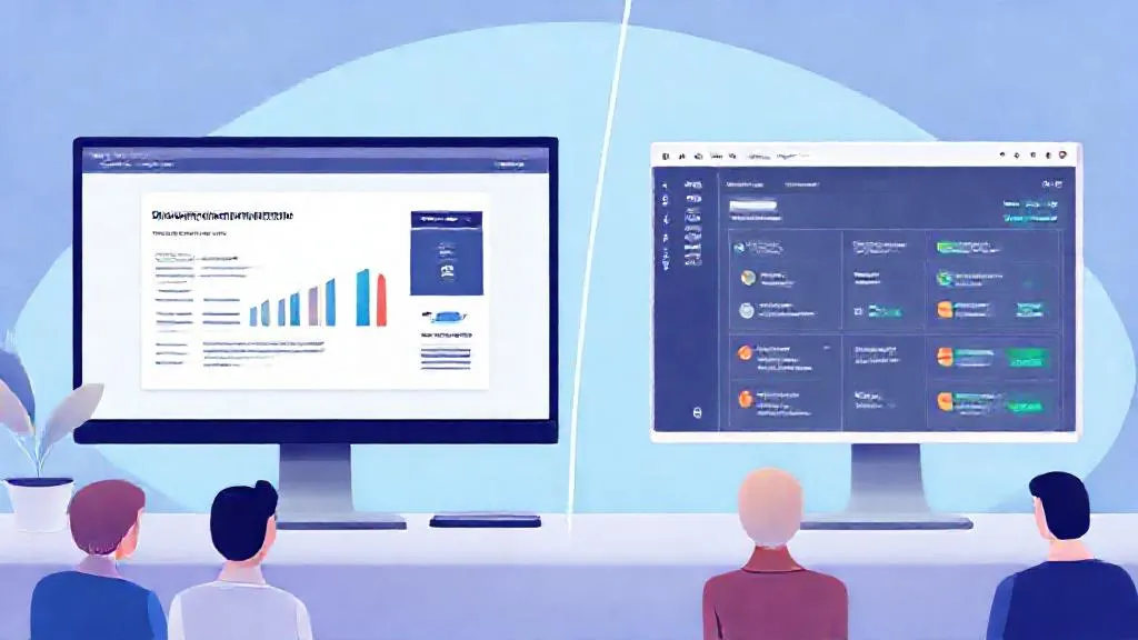 Machine learning course content next to a CRM with segmented customer accounts