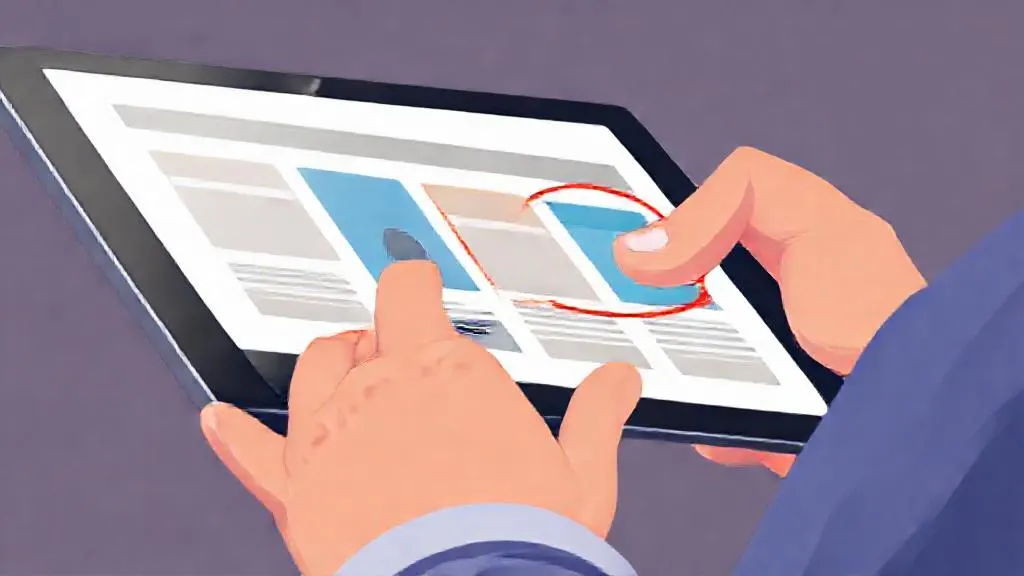Designer reviewing and correcting AI-generated banner ads on a tablet