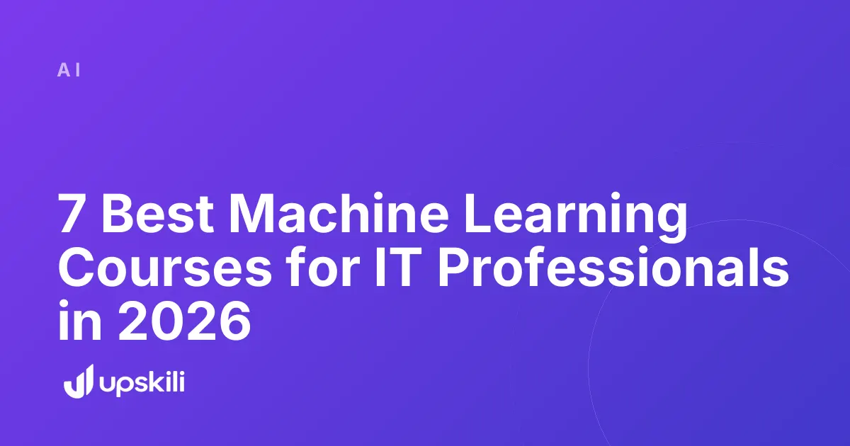 Title card reading "7 Best Machine Learning Courses for IT Professionals in 2026"