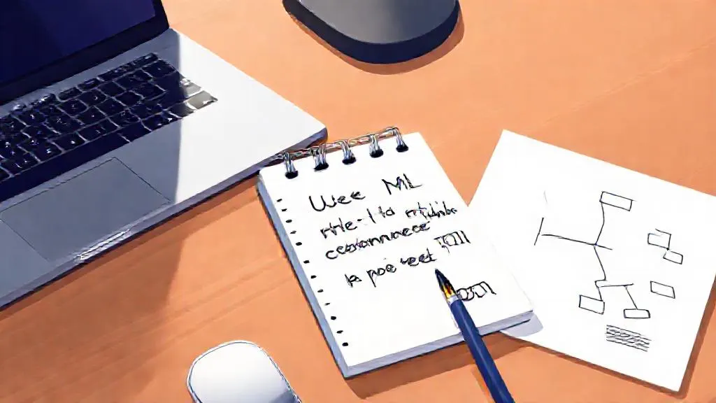 A notepad with a personalized machine learning goal for marketing.