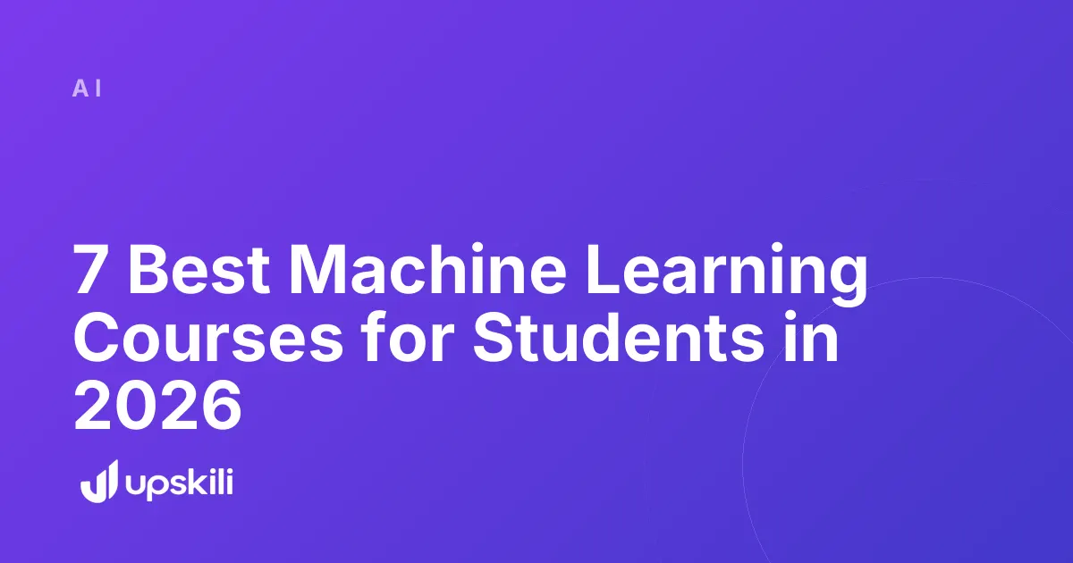 Title card reading "7 Best Machine Learning Courses for Students in 2026"