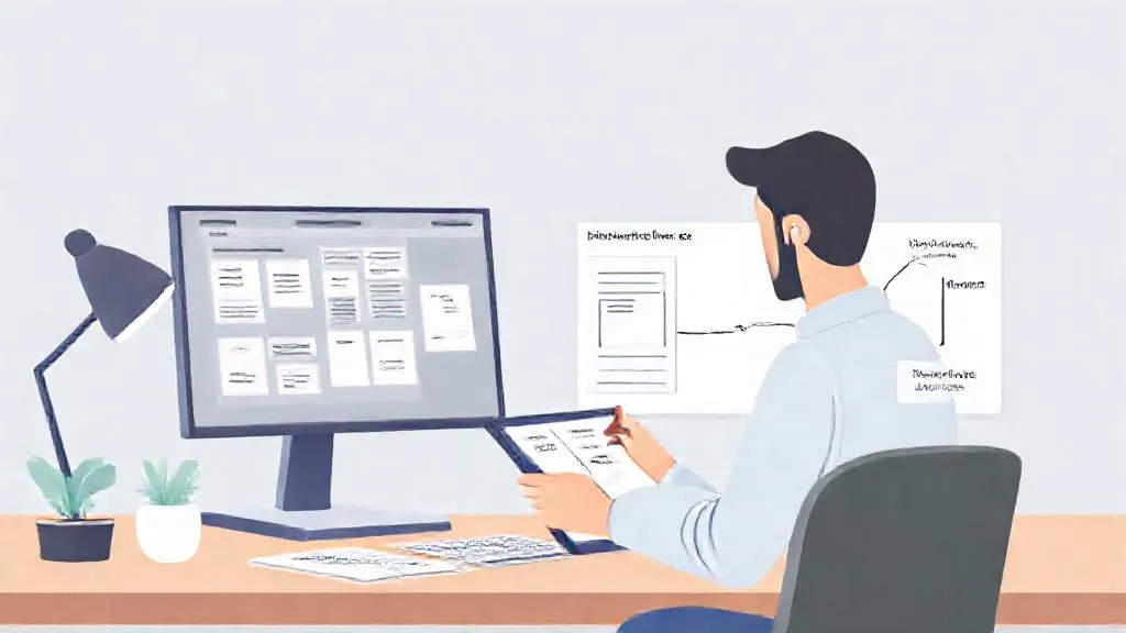 UX designer wireframing a feature with notes on how a machine learning model would process the user input.